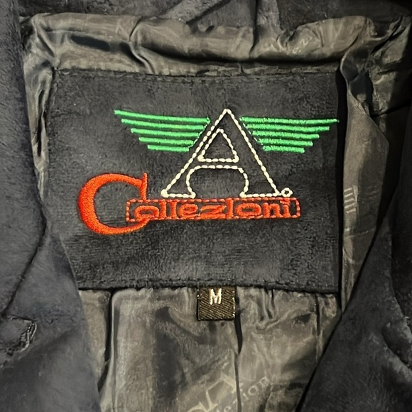 ⭐️ New A Collezioni Suede Navy Lined Jacket Size Medium - Picture 2 of 8